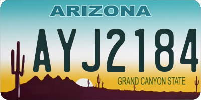 AZ license plate AYJ2184