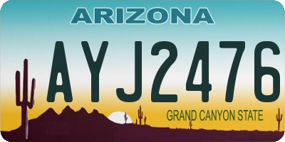 AZ license plate AYJ2476