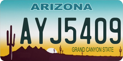 AZ license plate AYJ5409