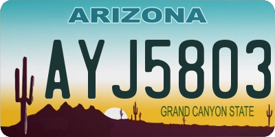AZ license plate AYJ5803
