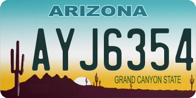 AZ license plate AYJ6354