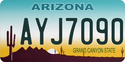 AZ license plate AYJ7090