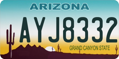 AZ license plate AYJ8332
