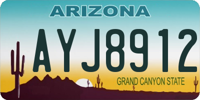 AZ license plate AYJ8912
