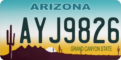 AZ license plate AYJ9826