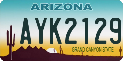 AZ license plate AYK2129