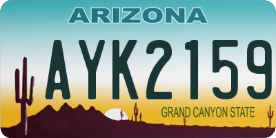 AZ license plate AYK2159