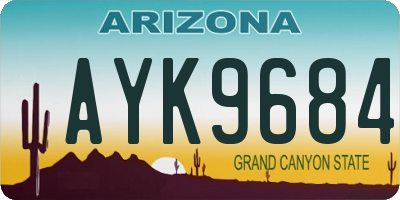 AZ license plate AYK9684