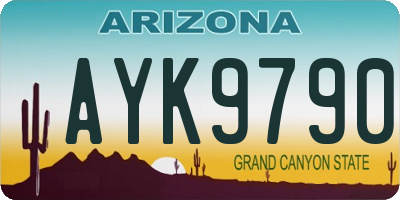 AZ license plate AYK9790