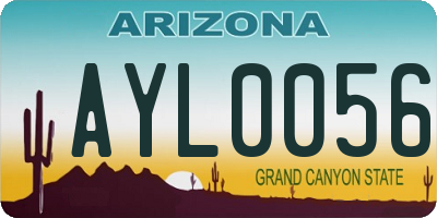 AZ license plate AYL0056