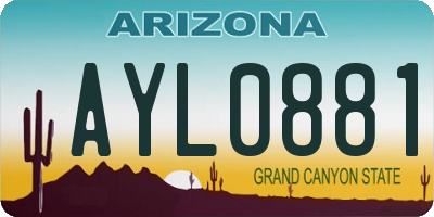 AZ license plate AYL0881