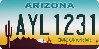 AZ license plate AYL1231