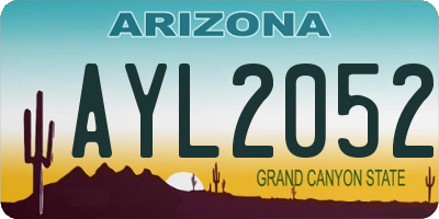AZ license plate AYL2052