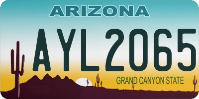AZ license plate AYL2065