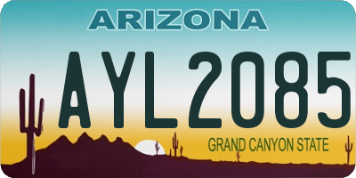 AZ license plate AYL2085