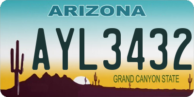 AZ license plate AYL3432