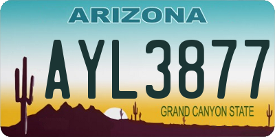 AZ license plate AYL3877