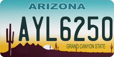 AZ license plate AYL6250