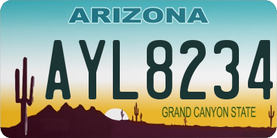 AZ license plate AYL8234