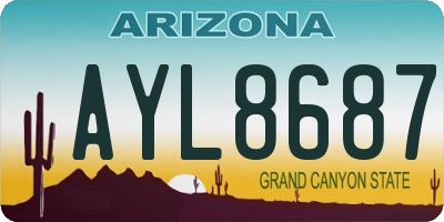 AZ license plate AYL8687