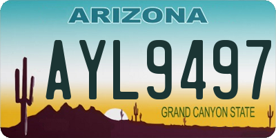 AZ license plate AYL9497