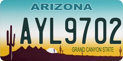 AZ license plate AYL9702