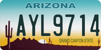 AZ license plate AYL9714