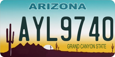 AZ license plate AYL9740