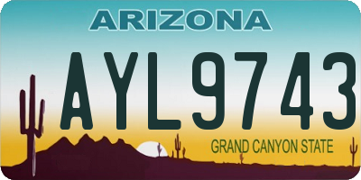 AZ license plate AYL9743