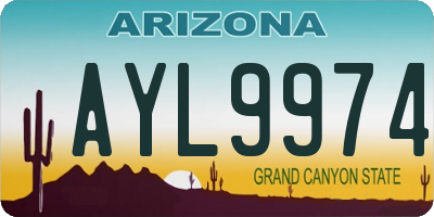 AZ license plate AYL9974
