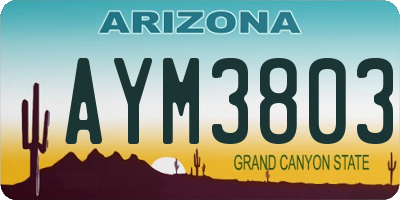 AZ license plate AYM3803