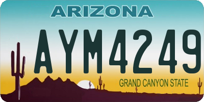 AZ license plate AYM4249