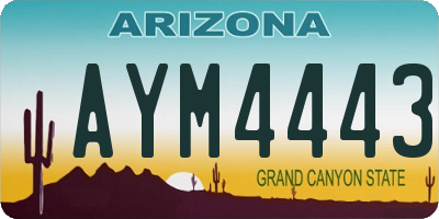 AZ license plate AYM4443