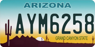 AZ license plate AYM6258