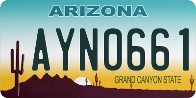 AZ license plate AYN0661