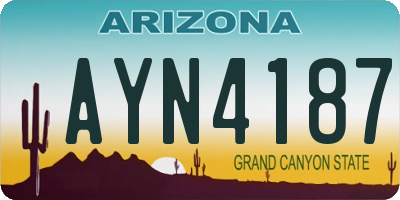 AZ license plate AYN4187