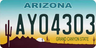 AZ license plate AYO4303