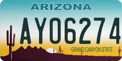 AZ license plate AYO6274