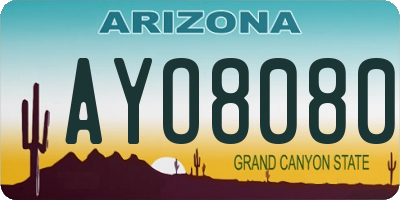 AZ license plate AYO8080