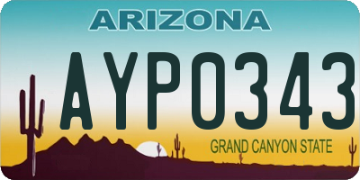 AZ license plate AYP0343