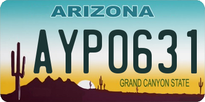 AZ license plate AYP0631