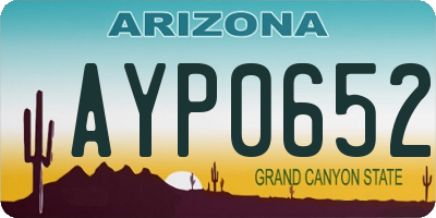 AZ license plate AYP0652