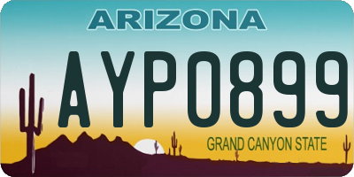 AZ license plate AYP0899