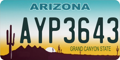AZ license plate AYP3643