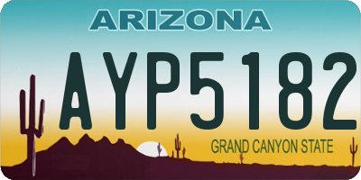 AZ license plate AYP5182