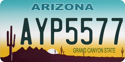 AZ license plate AYP5577