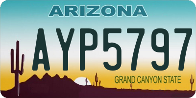 AZ license plate AYP5797