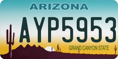 AZ license plate AYP5953