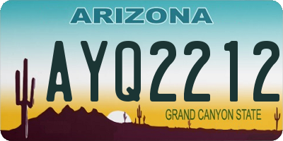 AZ license plate AYQ2212