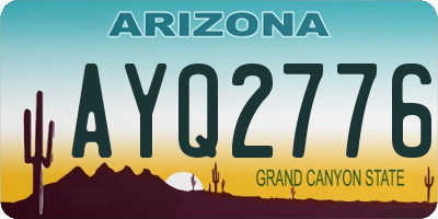 AZ license plate AYQ2776